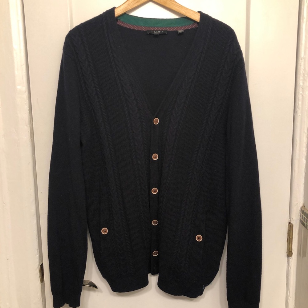 Ted Baker Navy Cardigan Size 4